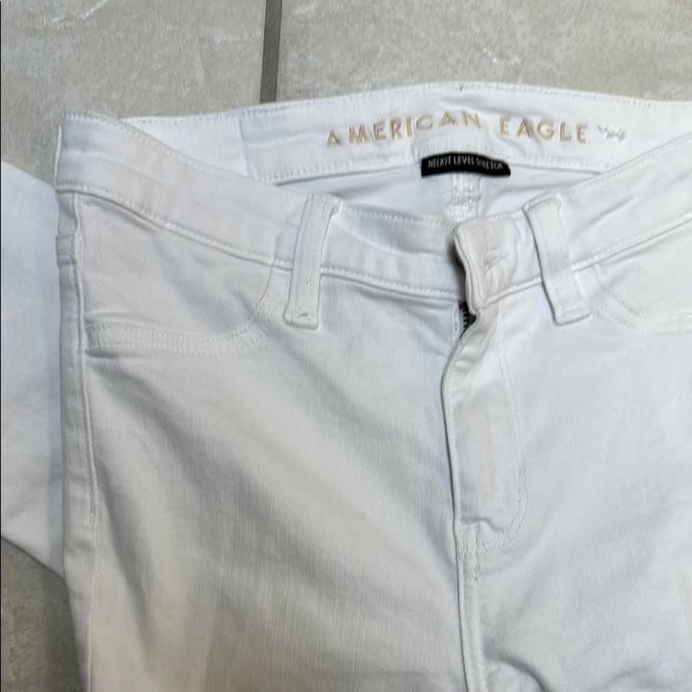 American Eagle Outfitters High Rise White Jeggings Soft Denim
